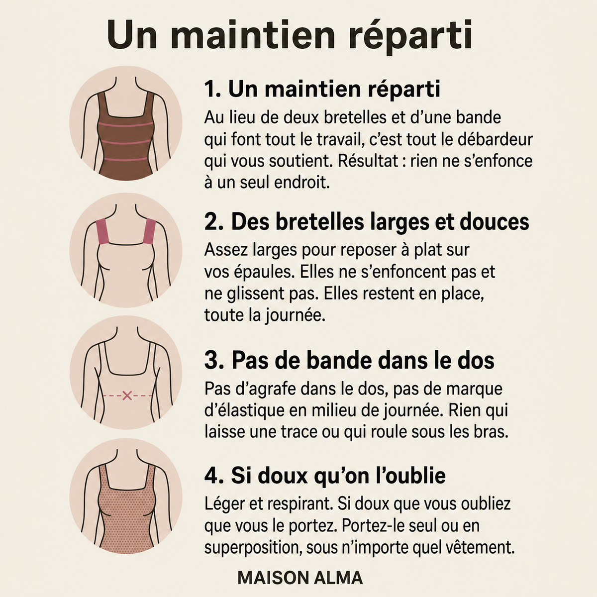 Débardeur gainant tout confort avec soutien-gorge intégré Maison Alma
