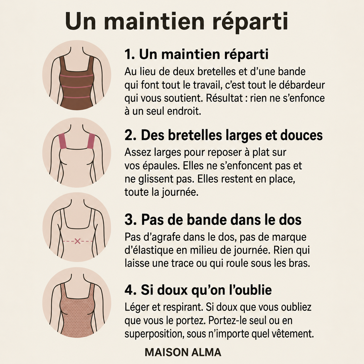 Débardeur gainant tout confort avec soutien-gorge intégré Maison Alma